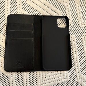 Black Leather Wallet Case for IPhone 11